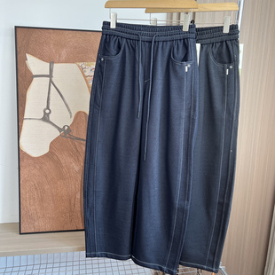 型 松紧腰百搭直筒休闲弯刀裤 牛仔复合面料 秋季 外贸男装 帅气版