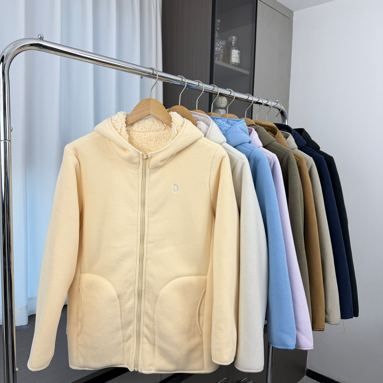 外贸复合加厚保暖摇粒绒外套