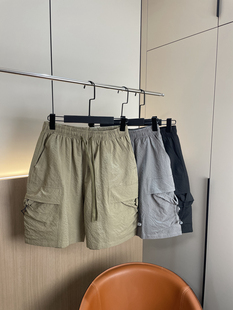 男士 夏季 外贸运动休闲美式 冰丝速干五分裤 潮 立体口袋工装 短裤 风