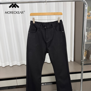 实验室黑色！柳叶弯刀！秋冬男士外贸不贴腿加绒微喇叭牛仔裤