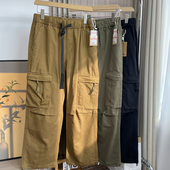 外贸设计感纯棉宽松休闲束脚裤 日单 潮 春季 男士 美式 多口袋工装