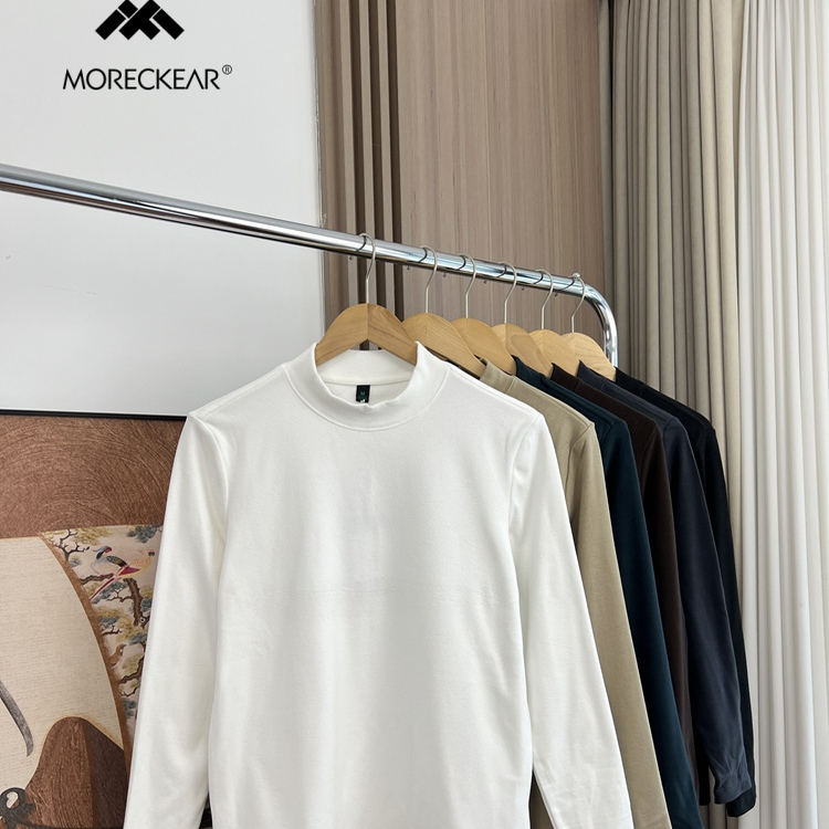 苾备单品！软糯细腻！ 外贸男装秋冬半高领舒适百搭德绒打底衫T恤