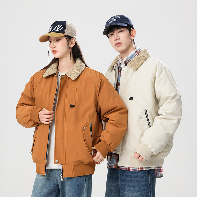 美式复古羊羔毛领！秋冬男女外贸飞行员夹克宽松加厚棉衣棉服外套,男装,棉衣,淘宝优惠券,粉丝福利购,淘宝优惠卷