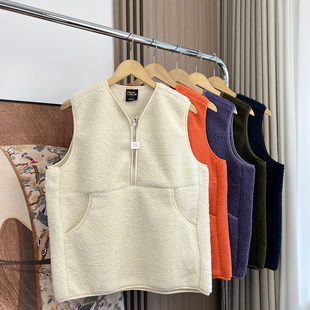 秋冬情侣半拉链保暖马甲背心 外贸男装 性价比爆表 细腻颗粒绒