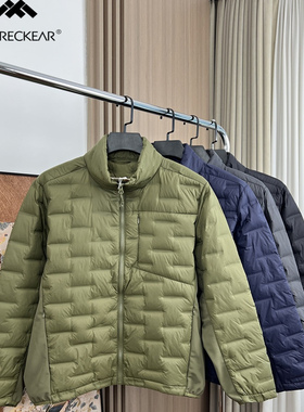 力推！90鸭绒压胶分仓锁绒！外贸男装秋冬轻薄保暖立领羽绒服外套