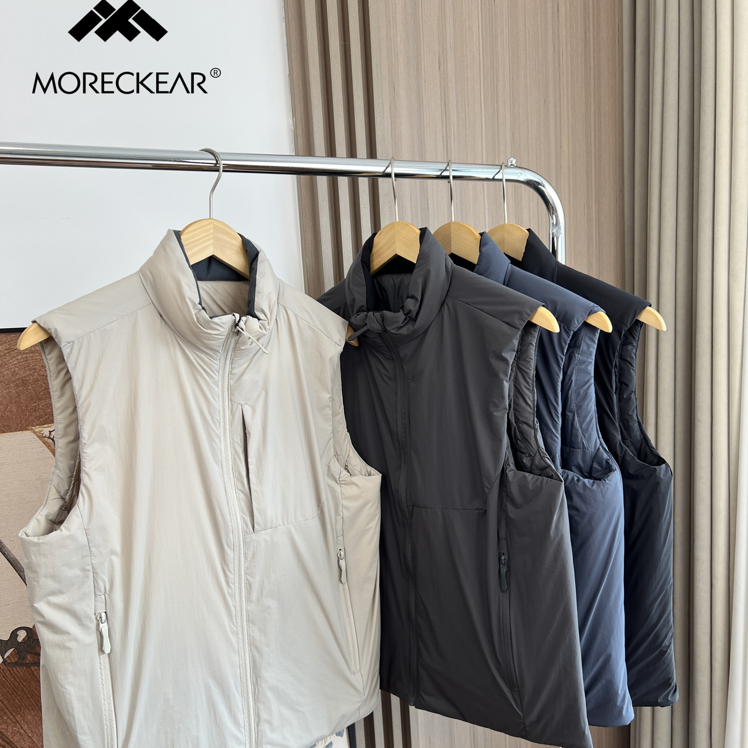 都市轻量！轻薄保暖！外贸男装秋冬户外防风防泼水立领休闲马甲