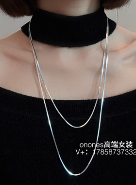 onones高端女装2026小众设计款轻奢高级感通体纯银项链锁骨链韩货