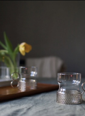 iittala桑卡Tsaikka八字杯带手柄耐热水杯玻璃杯