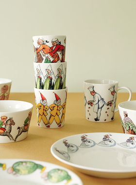 瑞典进口Design House Elsa Beskow系列骨瓷马克杯家用早餐碗天鹅