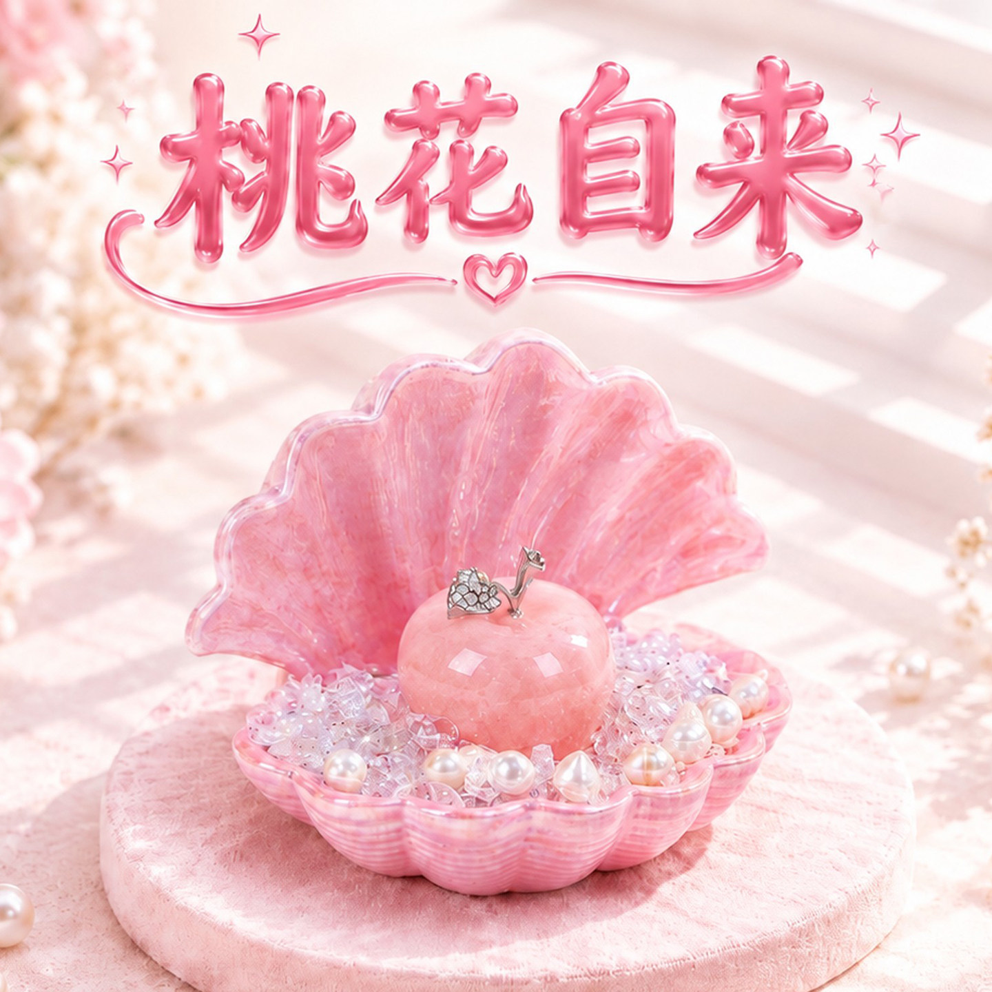 天然粉水晶摆件粉晶苹果招桃花旺姻缘桃花运女士客厅轻奢高档床头