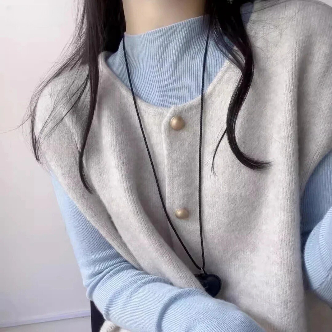 针织马甲外套女秋冬2025新款时髦洋派小个子短款坎肩毛衣开衫上衣
