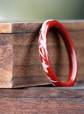 大漆非遗新中式红色手镯