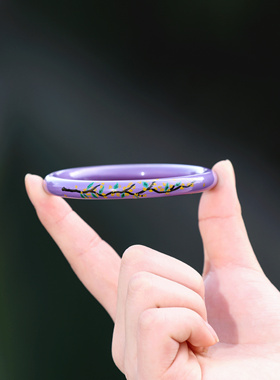 原创新中式大漆紫底节日送礼