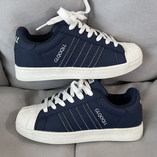 男学生百搭休闲运动鞋 国潮男鞋 ins潮牌小众设计蓝白贝壳头滑板鞋