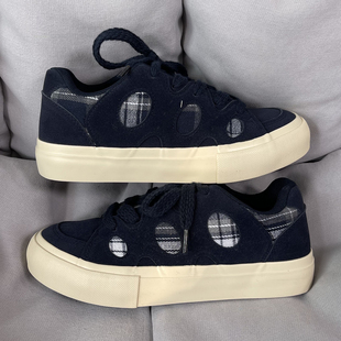 男学生百搭运动板鞋 复古蓝色面包鞋 ins潮牌小众设计美式 国潮男鞋