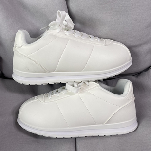 男学生百搭运动板鞋 国潮男鞋 ins小众复古潮流真皮厚底白色面包鞋