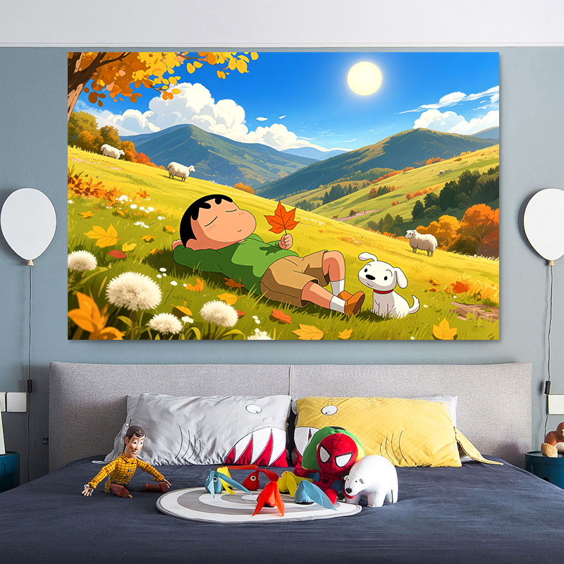 2025蜡笔小新海报墙贴纸卡通卧室宿舍房间墙面装饰贴画壁画自粘画