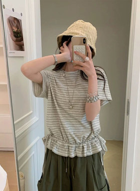 小众时髦！百搭ins细条纹短袖