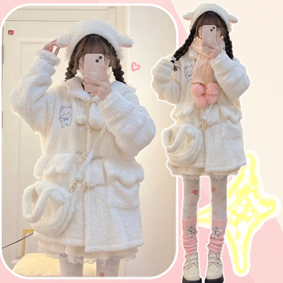日系可爱羊羔绒大衣外套送运费险