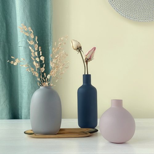 HMhome设计师磨砂莫兰迪色花器