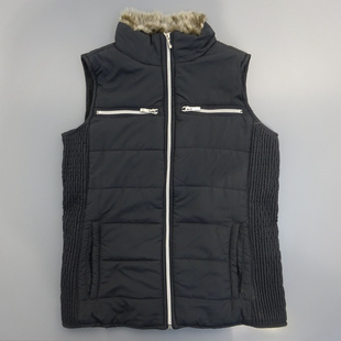 欧美原单FADED GLORY女装马甲立领加棉保暖修身多色秋冬拉链马夹