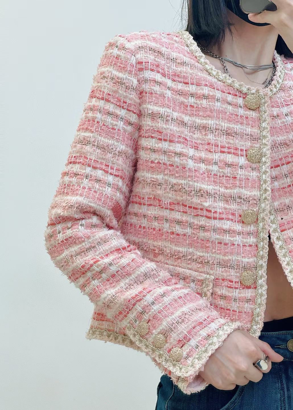 韩版羊毛法式小香风高级感外套女春秋季2024秋冬装新款短款粗花呢,女装/女士精品,短外套,淘宝优惠券,粉丝福利购,淘宝优惠卷