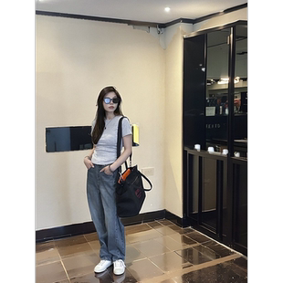 有米SK99 绒感打底衫 夏季 针织布正肩显瘦百搭恤 圆领修身 短袖