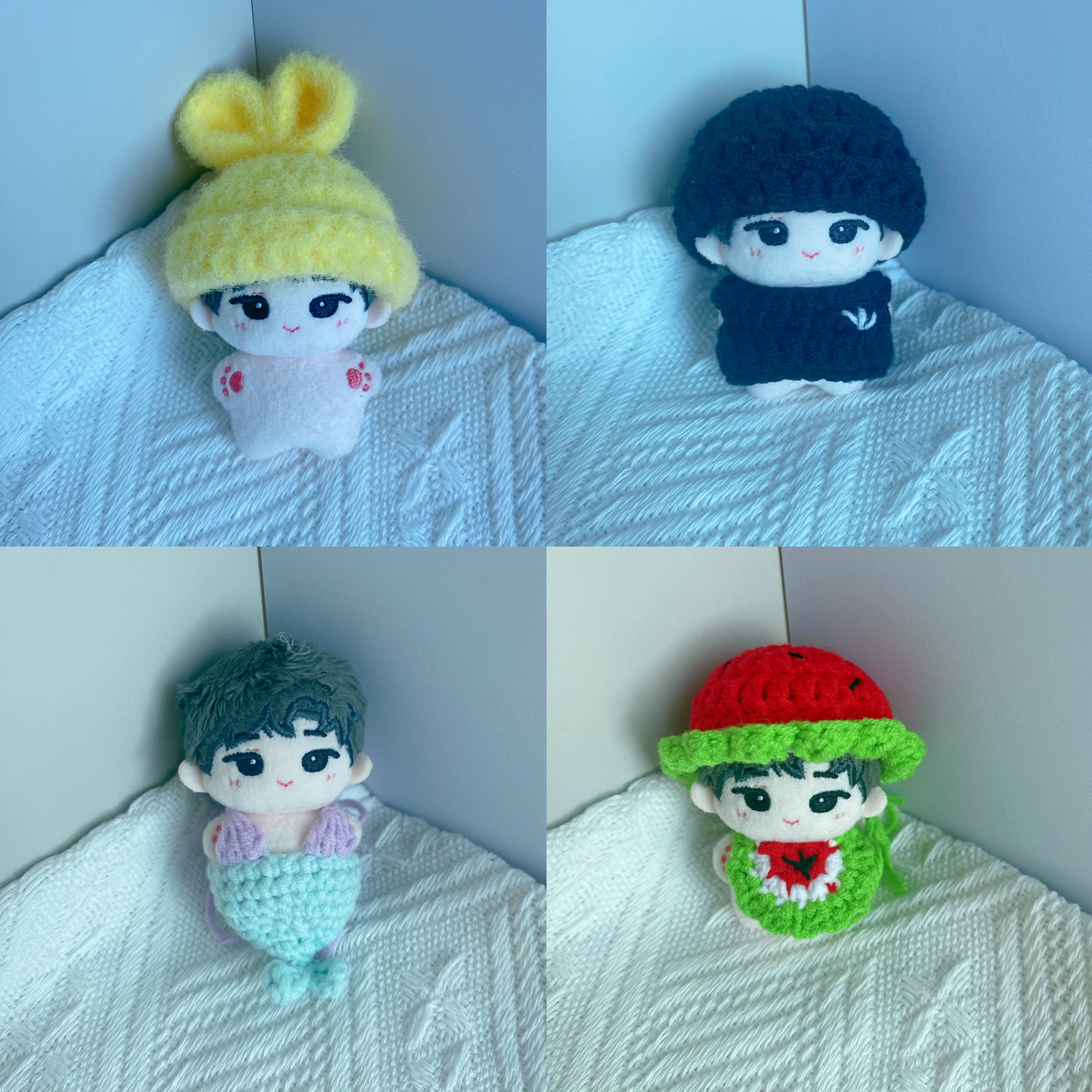 stv全圆佑芝麻小圆子娃衣帽子5cm可爱手作娃衣5厘米兔耳帽可定制