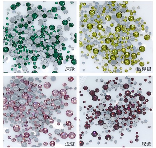 混彩色平底烫钻粘钻服装亮钻水钻发饰鞋子手机饰品diy贴钻2-5mm