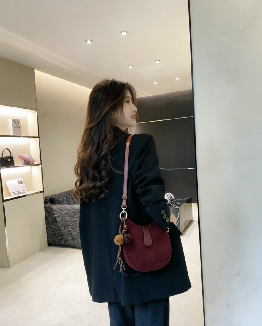 乐花惜时女包小磨砂皮单肩斜挎潮
