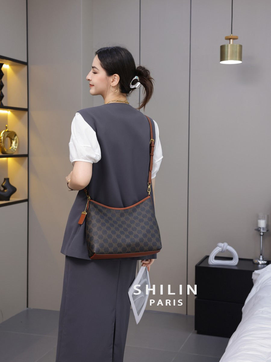 施琳2026新款女包高级感老花托特腋下包休闲购物袋百搭单肩斜挎包