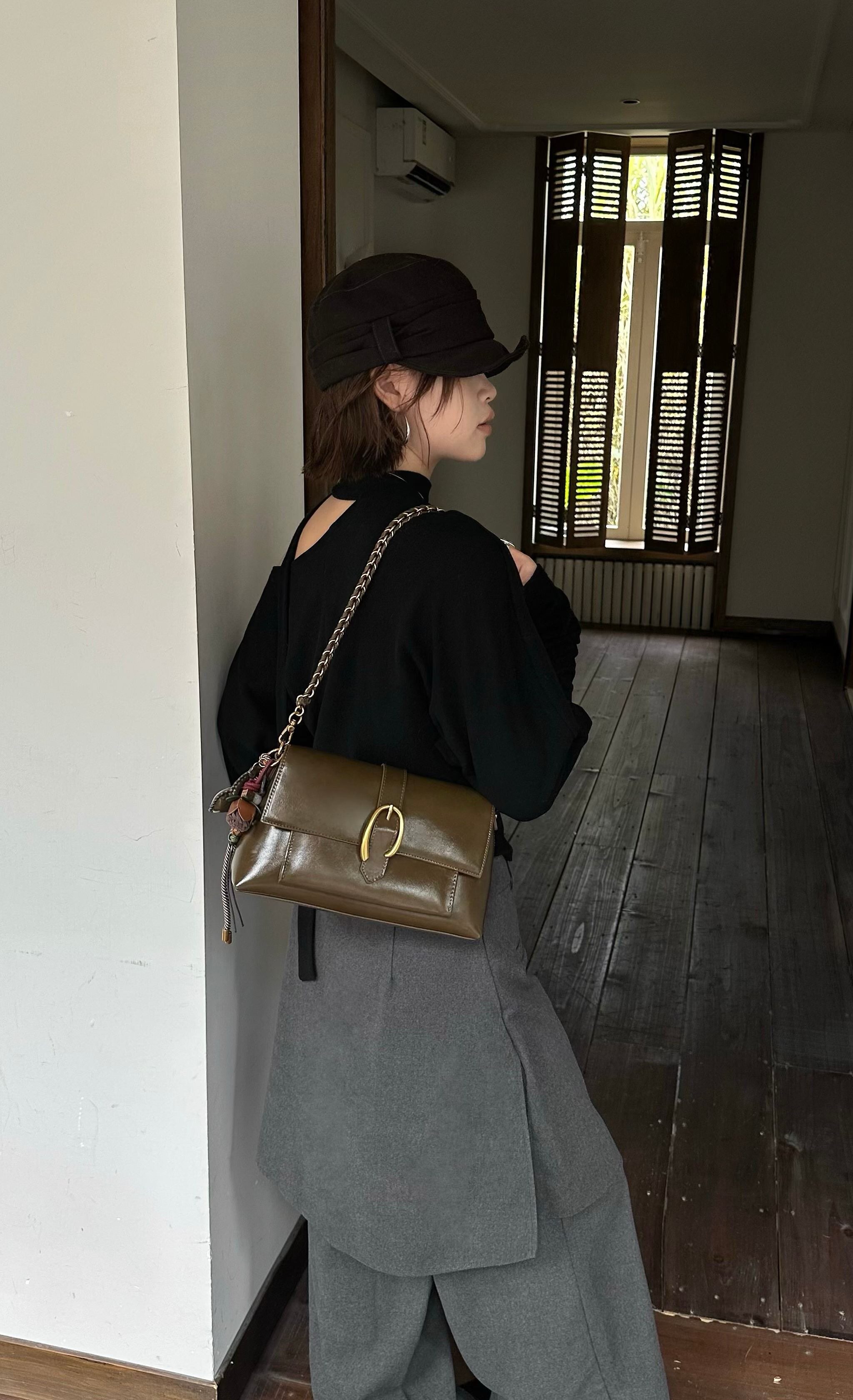美缇女包小油蜡链条单肩斜挎百搭