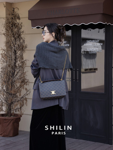 施琳2025新款女包高级感老花凯旋门链条腋下包时尚百搭单肩斜挎包