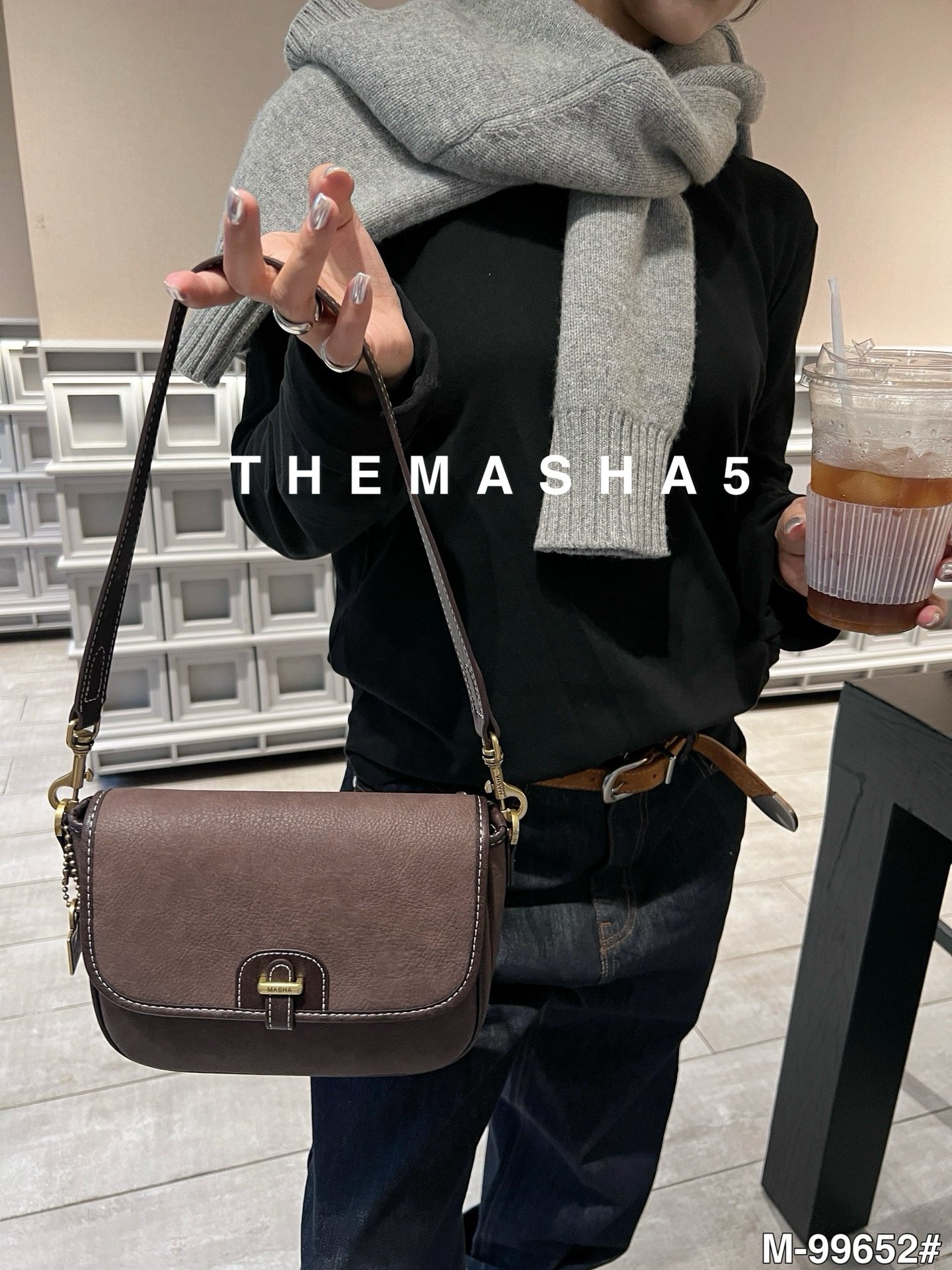 玛莎2026新款女包高级感荔枝纹腋下马鞍包时尚百搭单肩斜挎包小包