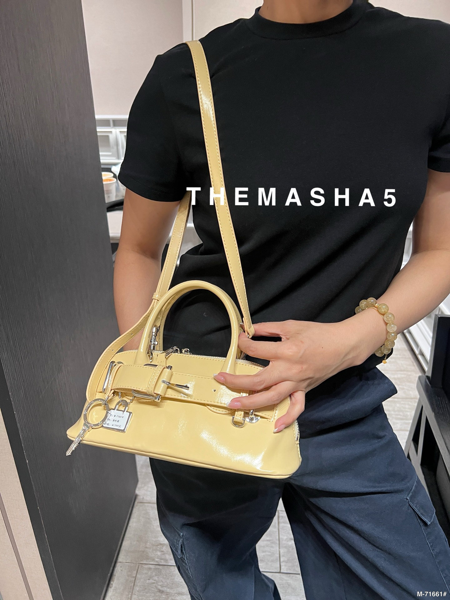 玛莎2026新女包高级感皮带扣贝壳包手提法棍包时尚百搭单肩斜挎包