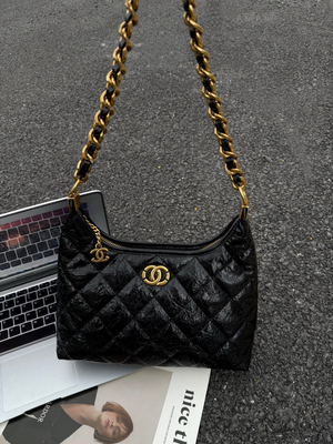 同丰女包HOBO小香风链条菱格绣线