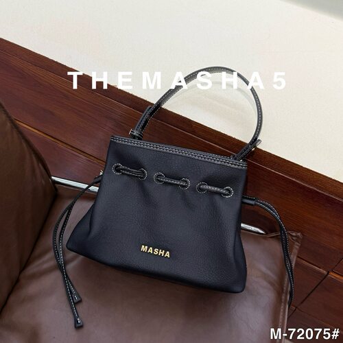 玛莎女包小荔枝纹抽绳手提斜挎潮