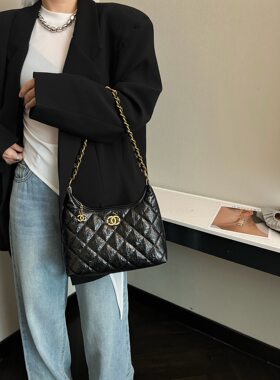 同丰女包HOBO小香风链条菱格绣线