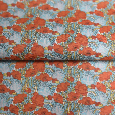 【105148-1】Lib*rty虞美人80支高密棉布印花diy服装面料