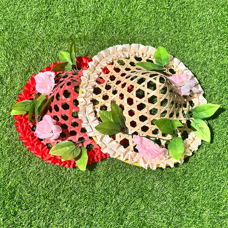 儿童舞台演出道具彩色花朵斗笠帽