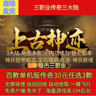 传奇电脑单机版上古神迹复古三职业三大陆假人GM后台微端联网联机