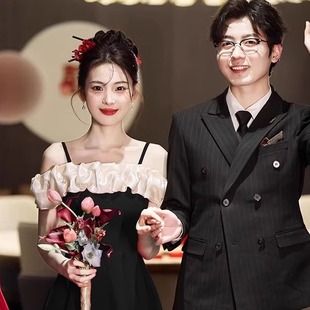 礼服裙女结婚婚服新娘便装 订婚旗袍冬季 秋冬 敬酒服2025新款 新中式