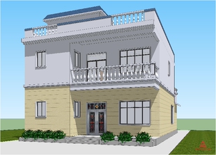 10.6x15.9 两层建筑设计别墅设计农村自建房效果图平房盖房设计图