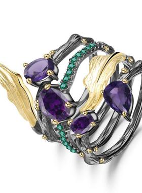 设计感高颜值S925银欧美复古风vintage个性小众高级感纯银戒指