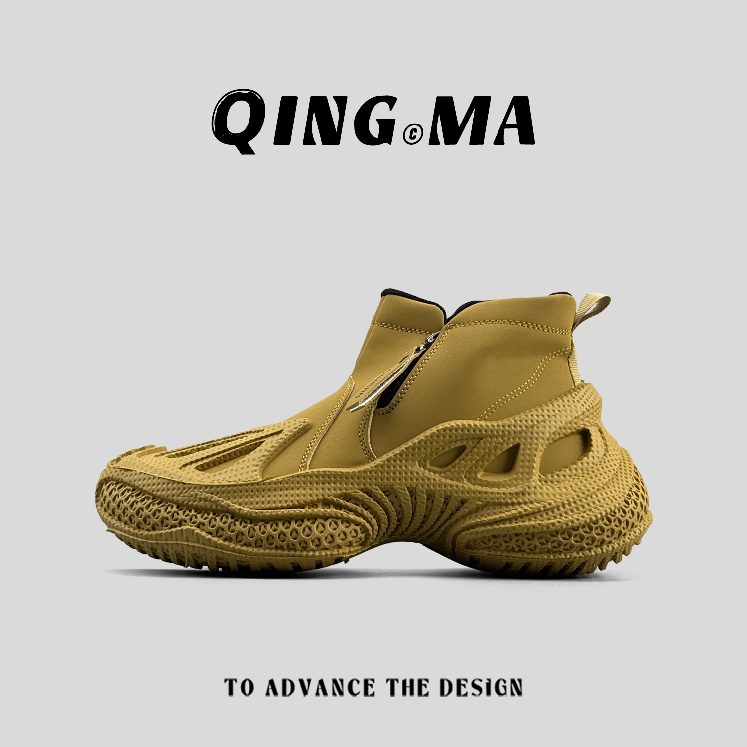 防滑户外登山鞋拉链大黄靴潮鞋