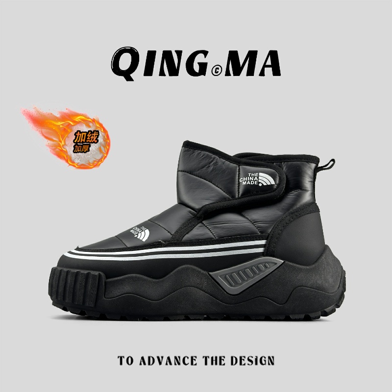 防滑厚底高帮棉靴百搭时尚短鞋靴