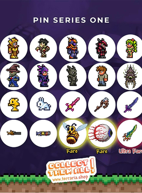 正版 现货 泰拉瑞亚 盲盒盲包 胸针 徽章 Terraria周边