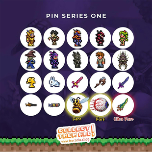 正版 现货 泰拉瑞亚 盲盒盲包 胸针 徽章 Terraria周边