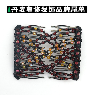 不滑简约顺发卡子插梳发梳头饰发饰水晶女盘发发簪优雅淑女造型