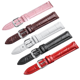 学生女士休闲柔软通用手表带男针扣小牛皮防水 手表表带女真皮女款